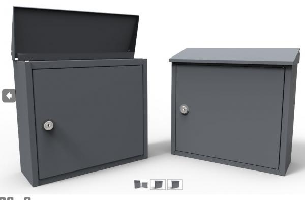 Allux 400 Briefkasten in anthrazit mit Euroschloß